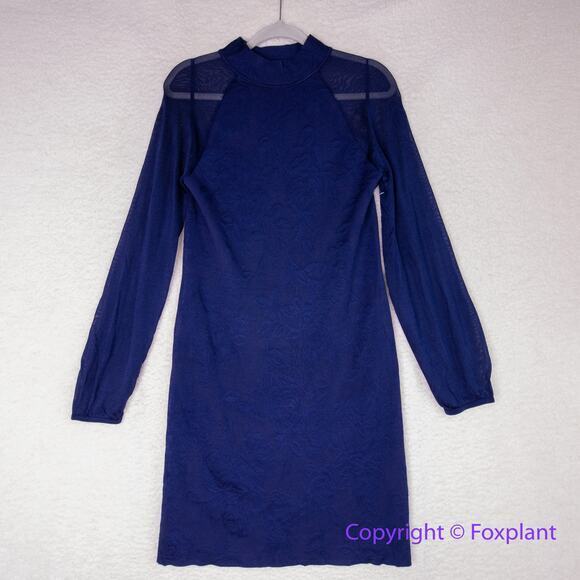 New! White House and Black Market Sheer Sleeve Jacquard Sweater Dress, L - Picture 3 of 14